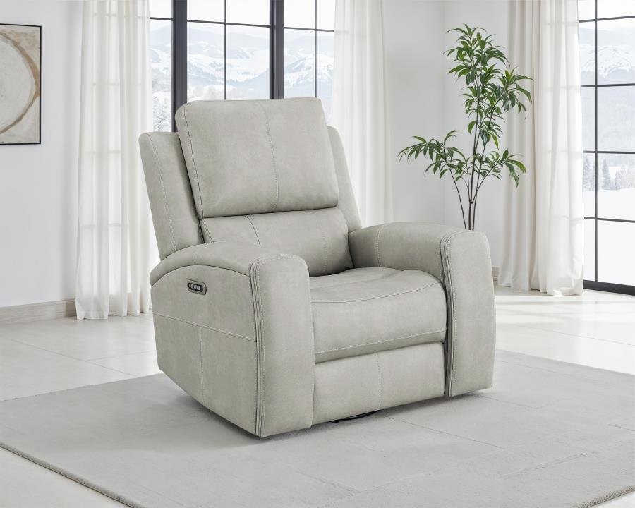 BRICKSTON TRIPLE POWER SWIVEL GLIDER RECLINER GREY - Image 2