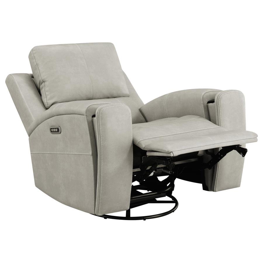 BRICKSTON TRIPLE POWER SWIVEL GLIDER RECLINER GREY - Image 4