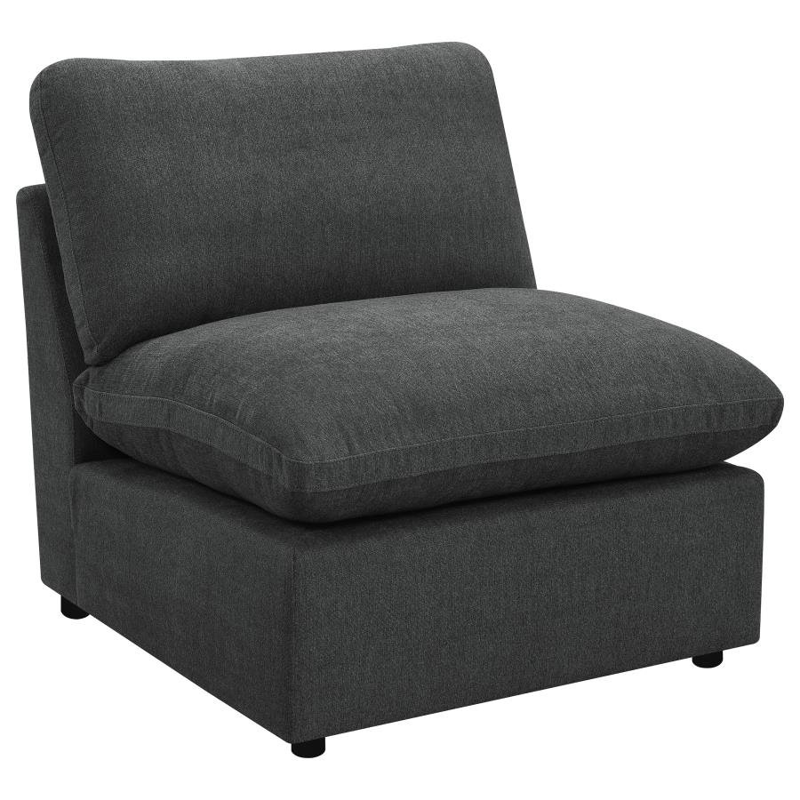 COLLINS MODULAR ARMLESS CHAIR DARK GREY