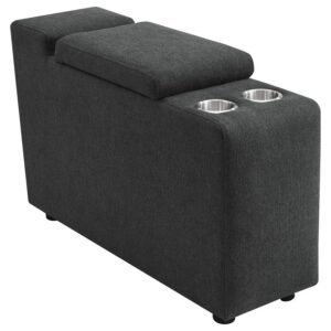 COLLINS UPHOLSTERED MODULAR STORAGE CONSOLE DARK GREY