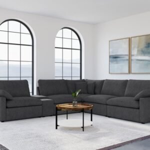 COLLINS 6-PIECE MODULAR POWER RECLINING SECTIONAL DARK GREY