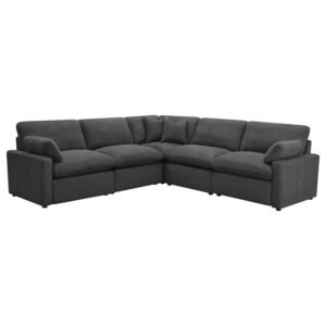 COLLINS 5-PIECE MODULAR POWER RECLINING SECTIONAL DARK GREY