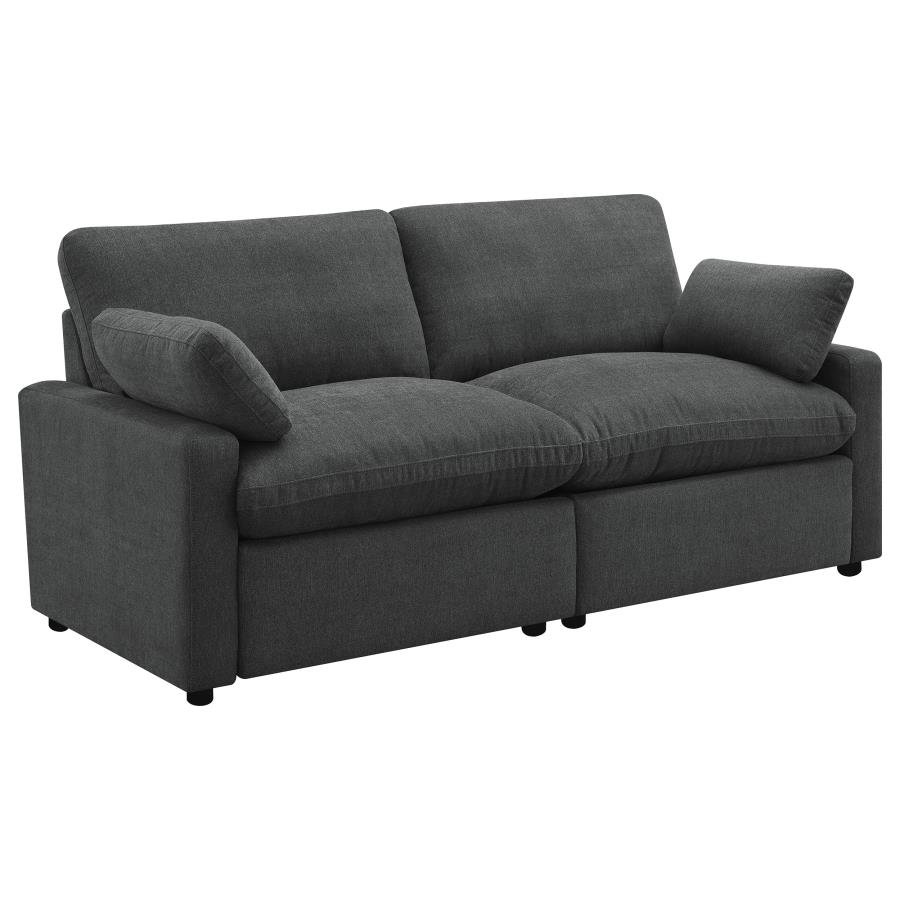 COLLINS MODULAR POWER LOVESEAT DARK GREY
