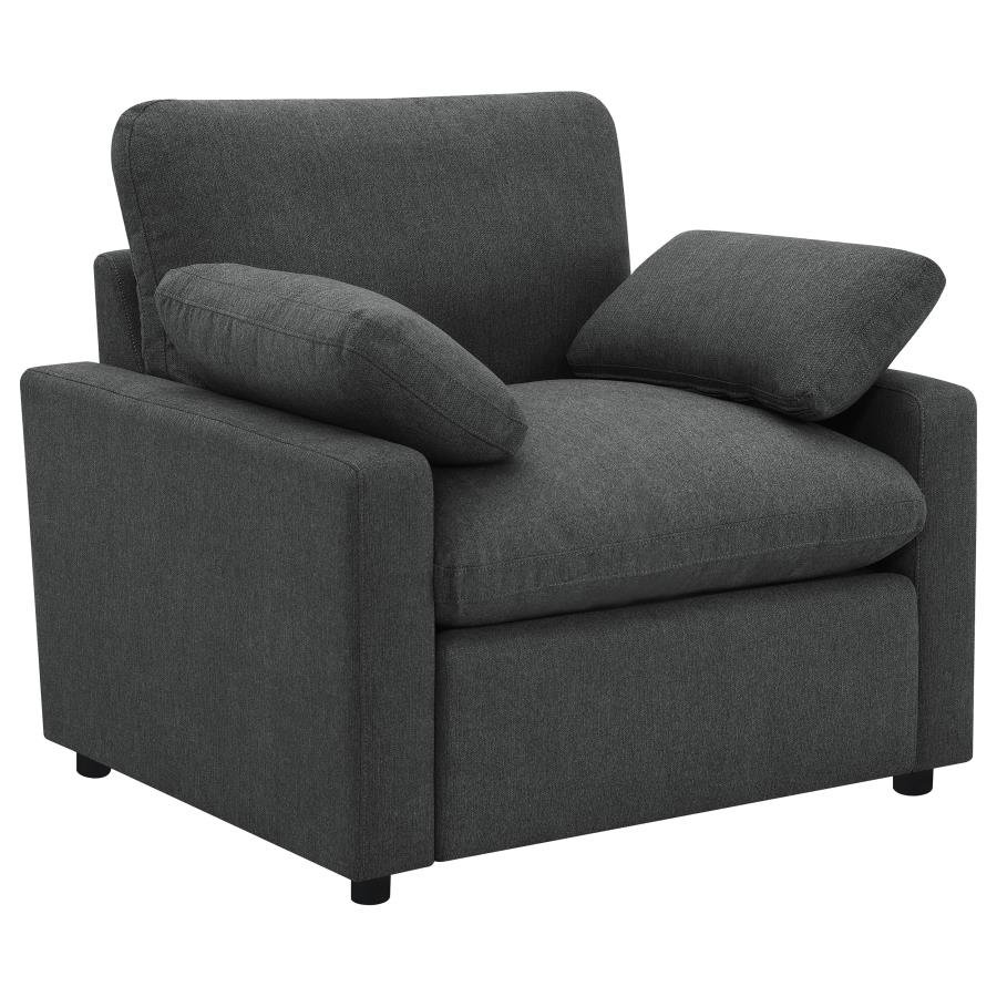 COLLINS UPHOLSTERED POWER RECLINER CHAIR DARK GREY