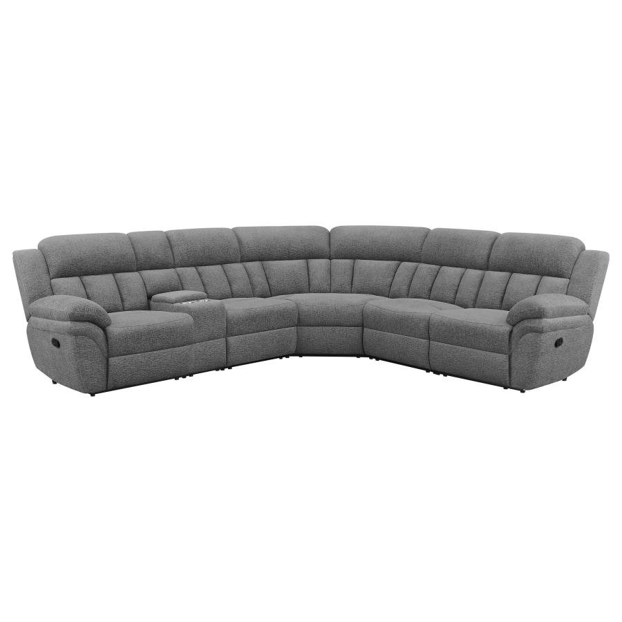 BAHRAIN 6-PIECE MODULAR RECLINING SECTIONAL SOFA CHARCOAL