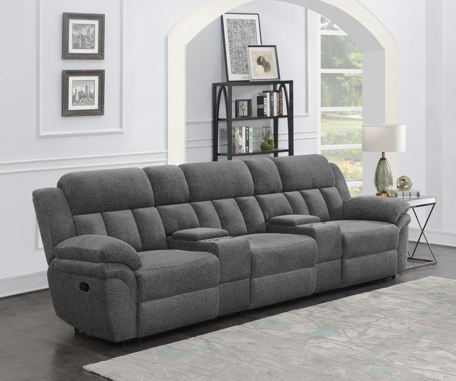 BAHRAIN 5-PIECE UPHOLSTERED HOME THEATER SEATING CHARCOAL - Image 2