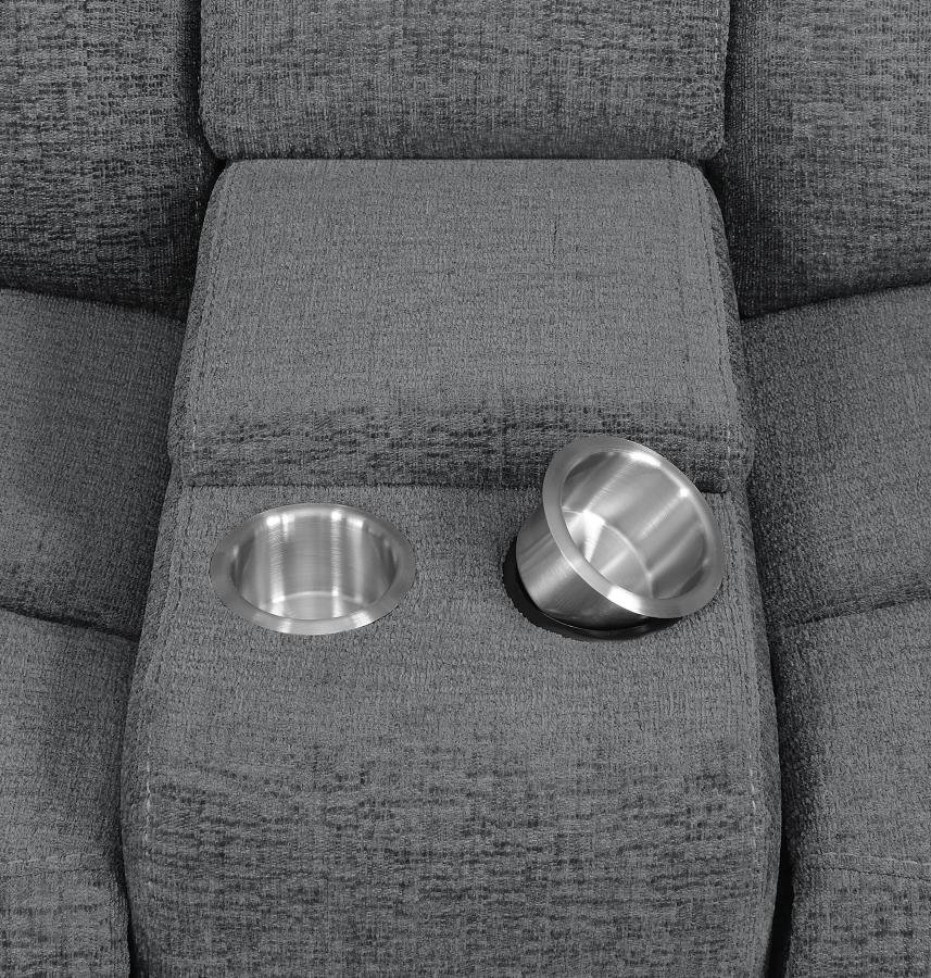 BAHRAIN 5-PIECE UPHOLSTERED HOME THEATER SEATING CHARCOAL - Image 15