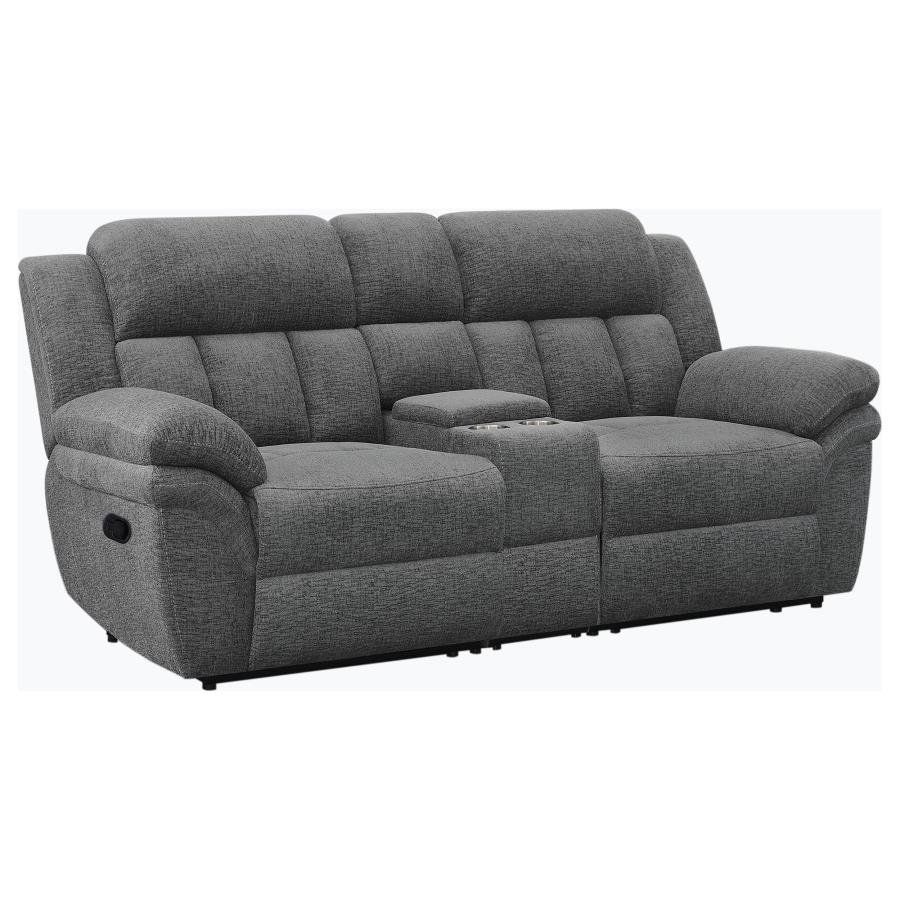 BAHRAIN UPHOLSTERED MOTION LOVESEAT CHARCOAL
