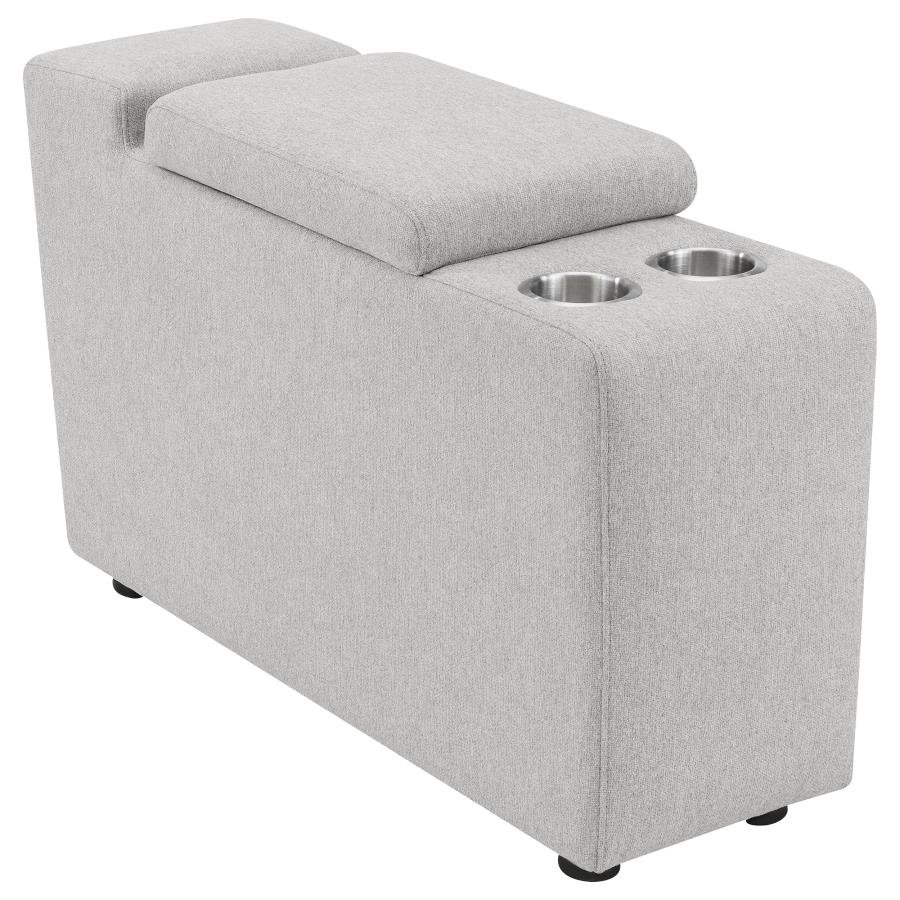 COLLINS UPHOLSTERED MODULAR STORAGE CONSOLE GREY