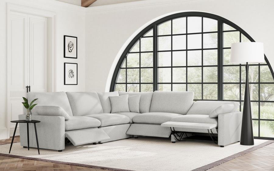 COLLINS 5-PIECE MODULAR POWER RECLINING SECTIONAL GREY