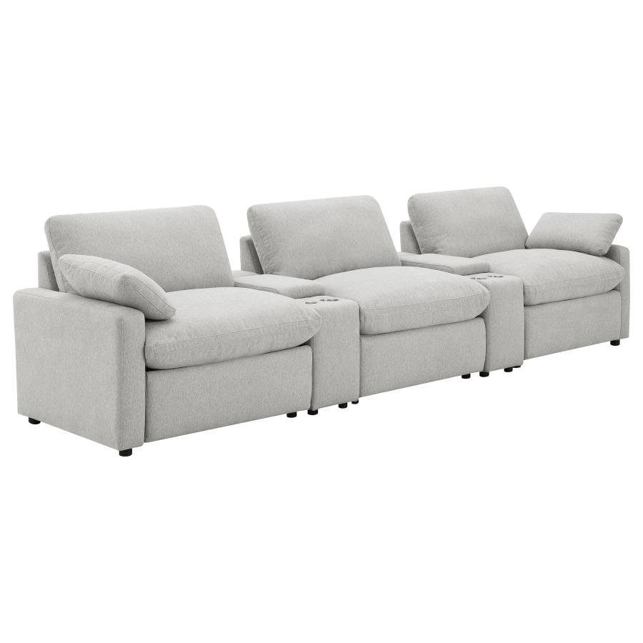 COLLINS 5-PIECE POWER RECLINING HOME THEATER SEATING GREY