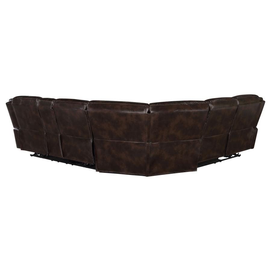 SYCAMORE UPHOLSTERED POWER RECLINING SECTIONAL SOFA BROWN - Image 4