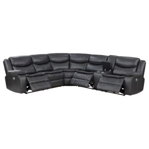 SYCAMORE UPHOLSTERED POWER RECLINING SECTIONAL SOFA GREY