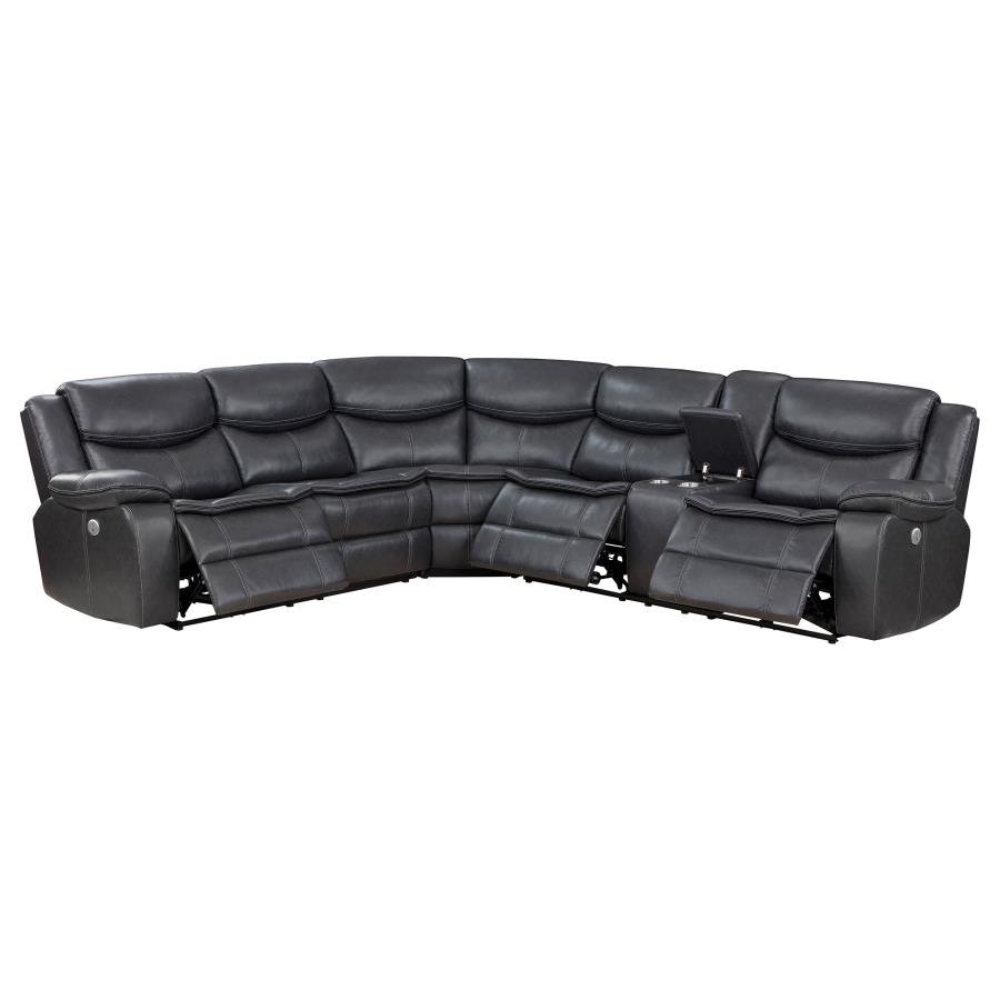 SYCAMORE UPHOLSTERED POWER RECLINING SECTIONAL SOFA GREY