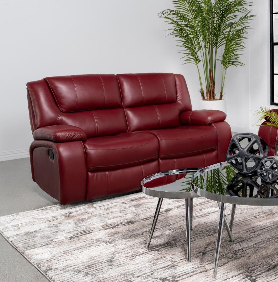 CAMILA UPHOLSTERED MOTION RECLINING LOVESEAT RED - Image 2