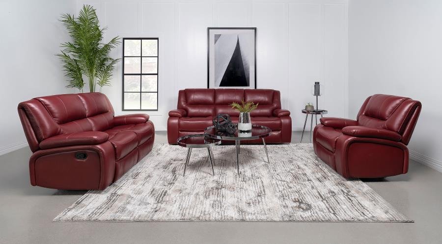 CAMILA UPHOLSTERED MOTION RECLINING LOVESEAT RED - Image 11