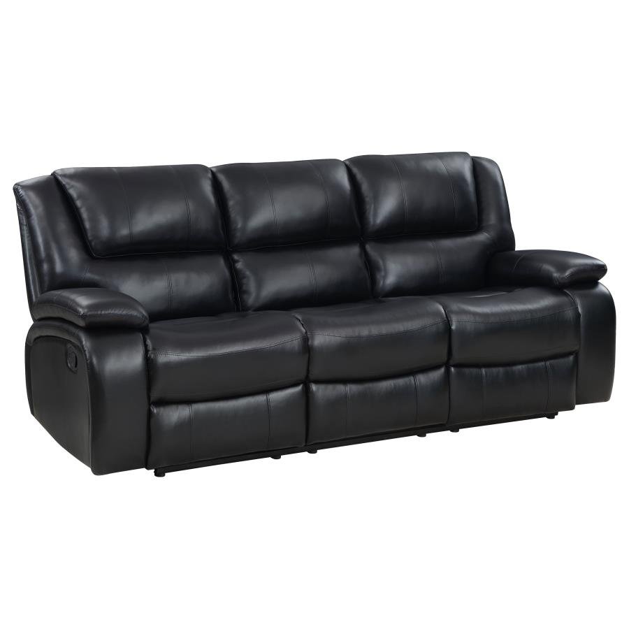 CAMILA UPHOLSTERED MOTION RECLINING SOFA BLACK