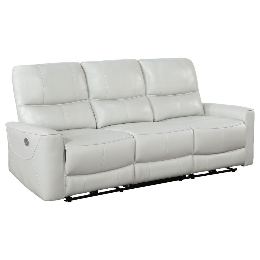 GREENFIELD UPHOLSTERED POWER RECLINING SOFA DOVE GREY