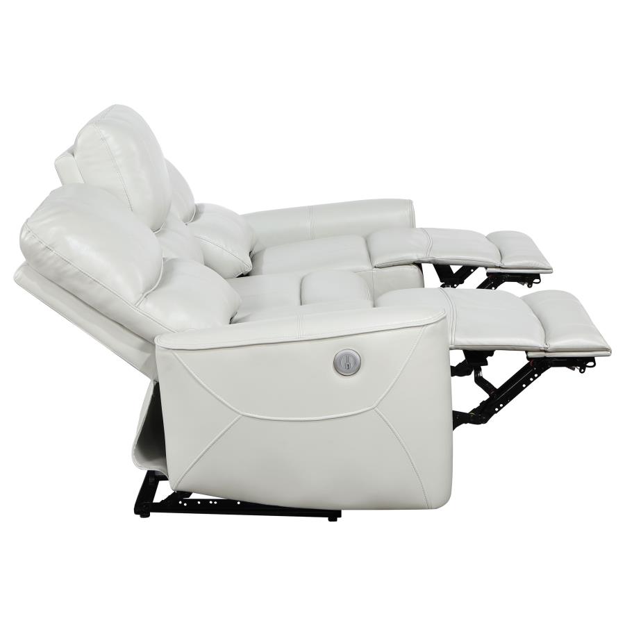 GREENFIELD UPHOLSTERED POWER RECLINING SOFA DOVE GREY - Image 7