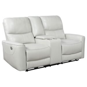 GREENFIELD UPHOLSTERED POWER RECLINING LOVESEAT DOVE GREY