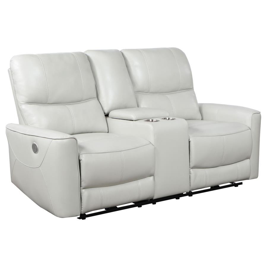 GREENFIELD UPHOLSTERED POWER RECLINING LOVESEAT DOVE GREY