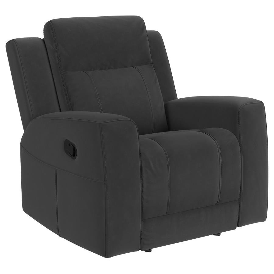 BRENTWOOD UPHOLSTERED RECLINER CHAIR DARK CHARCOAL
