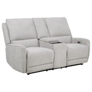 SYLMAR CHENILLE UPHOLSTERED POWER RECLINING LOVESEAT DOVE GREY