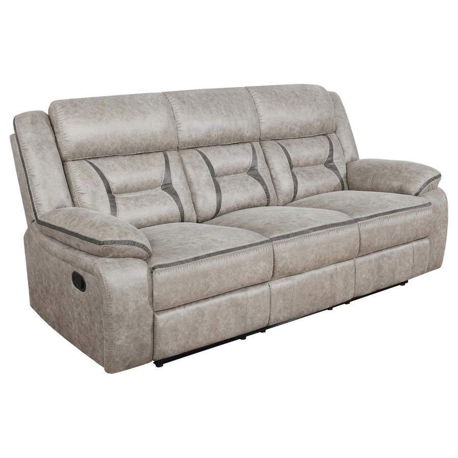 GREER UPHOLSTERED MOTION RECLINING SOFA TAUPE - Image 3