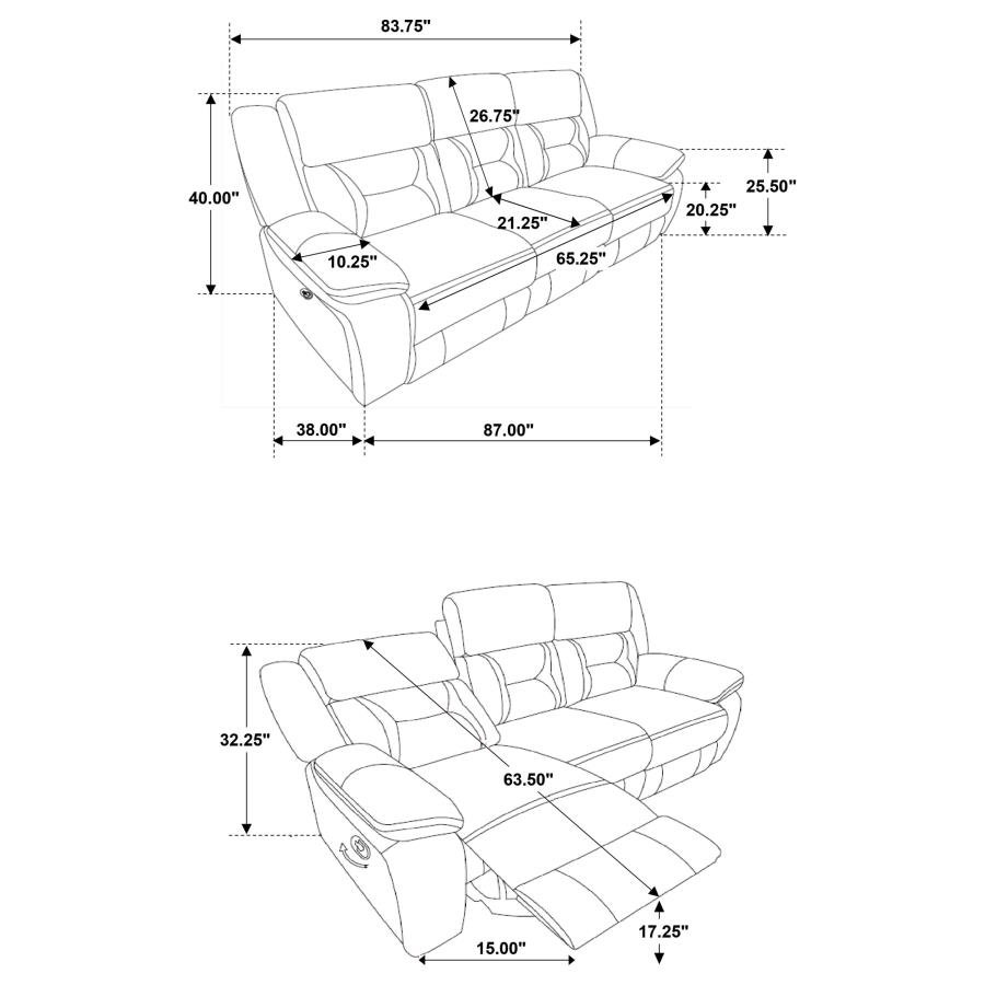 GREER UPHOLSTERED MOTION RECLINING SOFA TAUPE - Image 7