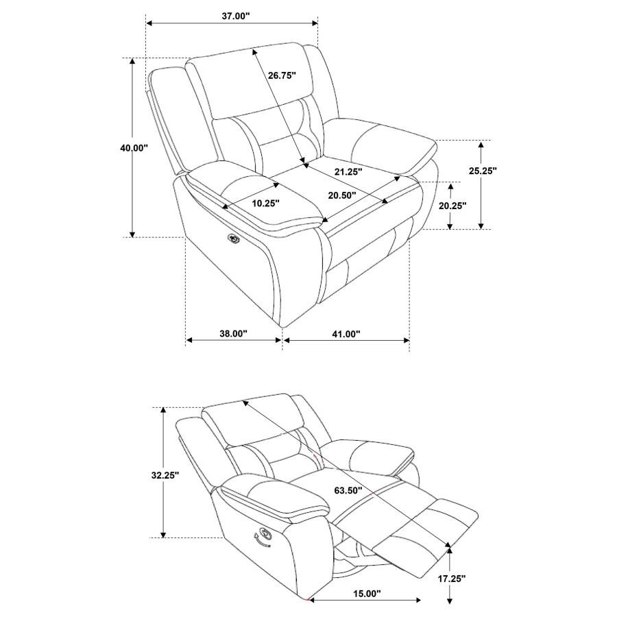 GREER 3-PIECE UPHOLSTERED RECLINING SOFA SET BROWN - Image 15