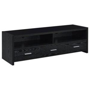 ALTON 3-DRAWER ENGINEERED WOOD 61-INCH TV STAND BLACK OAK