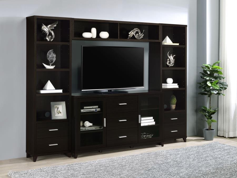 LEWES 4-PIECE 60-INCH TV ENTERTAINMENT CENTER CAPPUCCINO