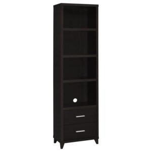 LEWES 4-SHELF ENGINEERED WOOD MEDIA TOWER CAPPUCCINO