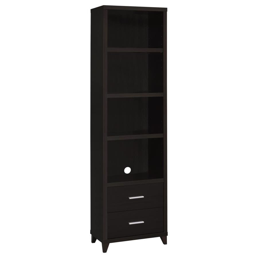 LEWES 4-SHELF ENGINEERED WOOD MEDIA TOWER CAPPUCCINO