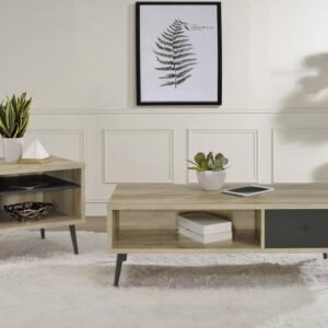 WELSH 2-PIECE COFFEE AND END TABLE SET DISTRESSED PINE