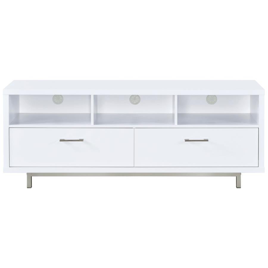 CASEY 2-DRAWER ENGINEERED WOOD 60-INCH TV STAND WHITE - Image 3