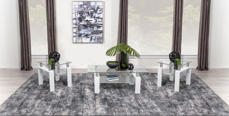 DYER 3-PIECE RECTANGULAR COFFEE AND END TABLE SET WHITE
