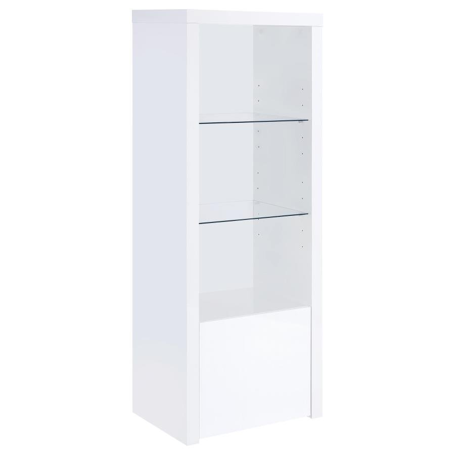 JUDE 3-SHELF ENGINEERED WOOD MEDIA TOWER HIGH GLOSS WHITE