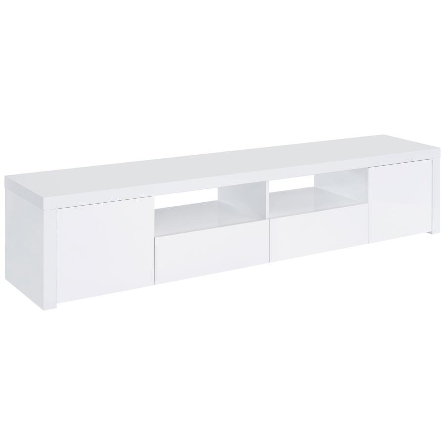 JUDE 2-DOOR ENGINEERED WOOD 79-INCH TV STAND HIGH GLOSS WHITE