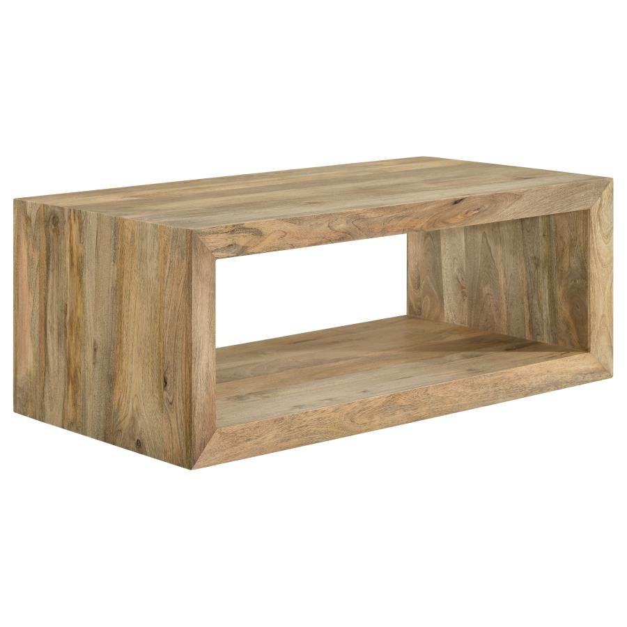 BENTON RECTANGULAR SOLID WOOD COFFEE TABLE NATURAL