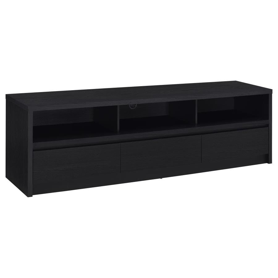 RUTLAND 78-INCH 3-DRAWER TV STAND MEDIA CONSOLE BLACK