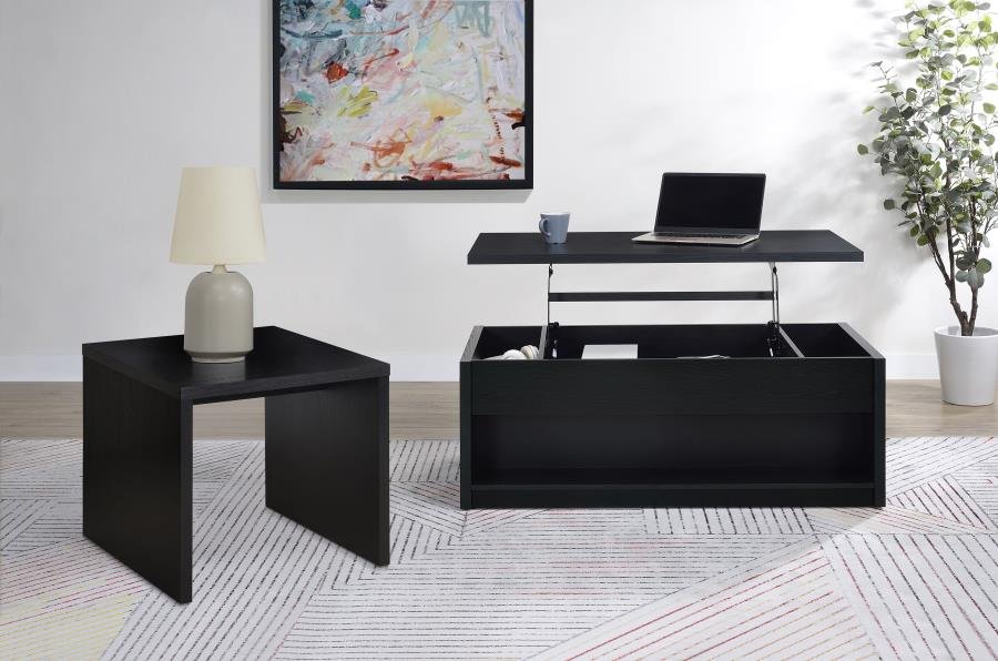 KNAPP 2-PIECE LIFT TOP COFFEE TABLE SET BLACK