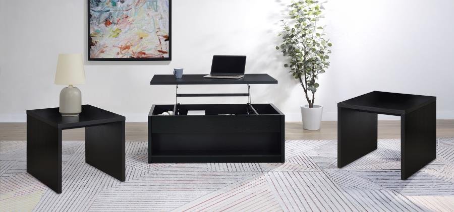 KNAPP 3-PIECE LIFT TOP COFFEE TABLE SET BLACK