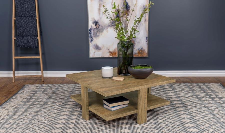 DAWN SQUARE ENGINEERED WOOD COFFEE TABLE MANGO BROWN - Image 2