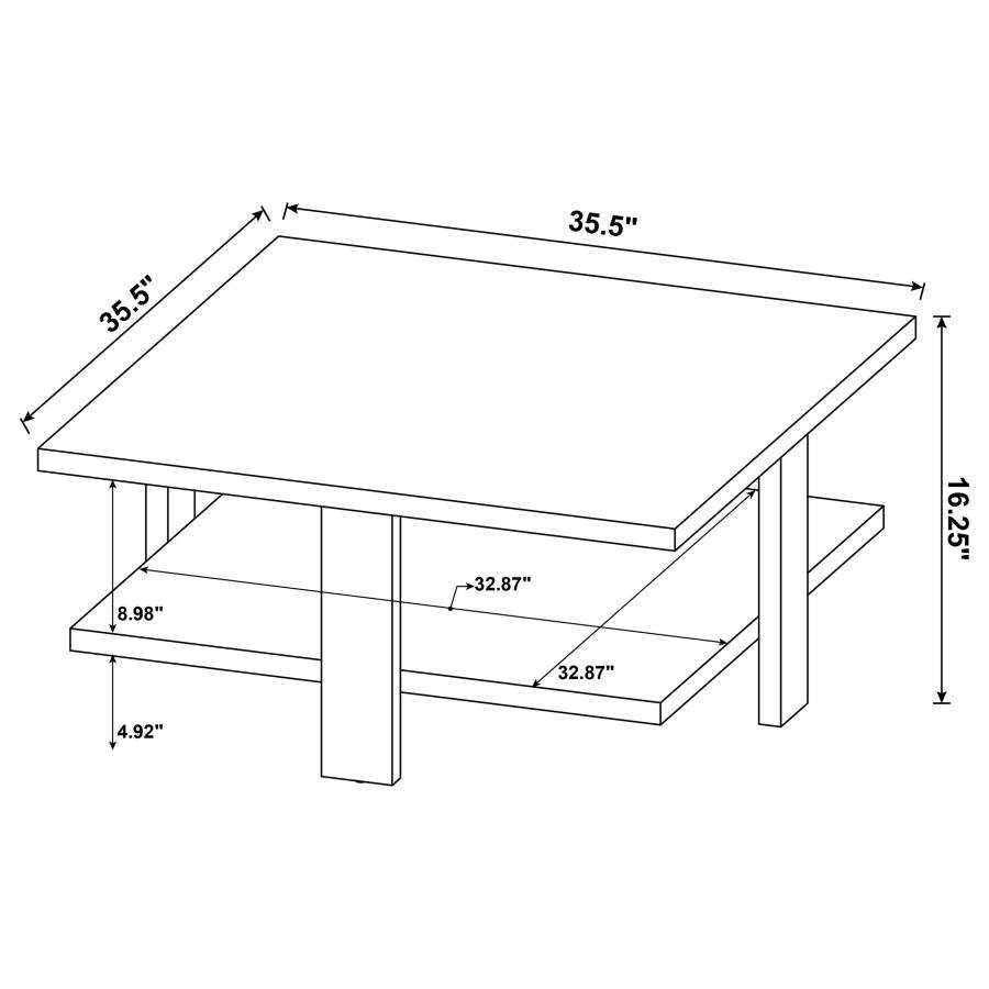 DAWN SQUARE ENGINEERED WOOD COFFEE TABLE MANGO BROWN - Image 6