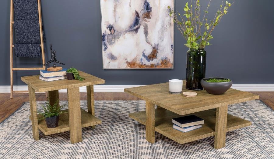 DAWN SQUARE ENGINEERED WOOD COFFEE TABLE MANGO BROWN - Image 7