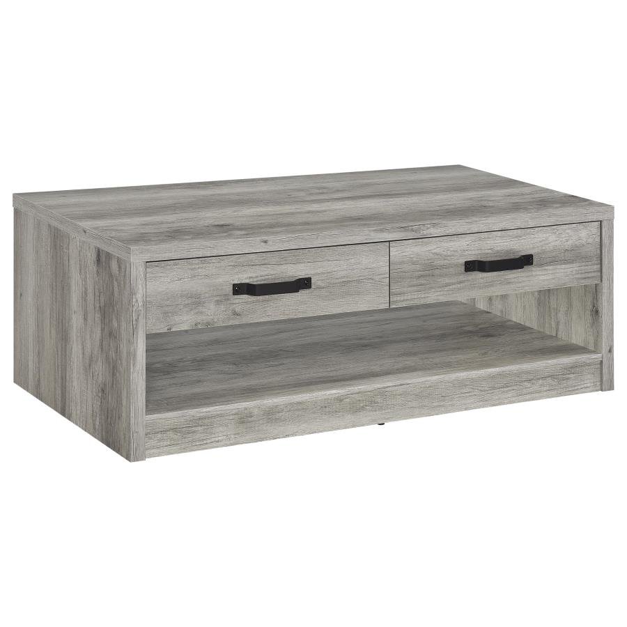 FELIX 2-DRAWER ENGINEERED WOOD COFFEE TABLE GREY DRIFTWOOD