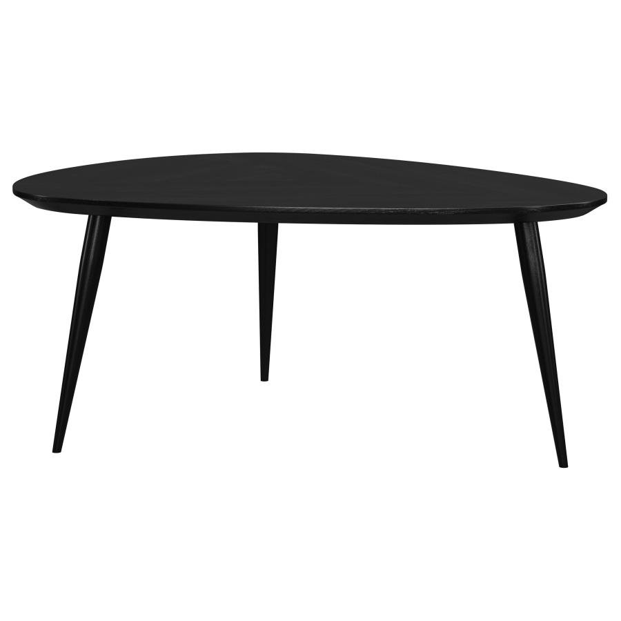 ODESSA TRIANGULAR SOLID WOOD COFFEE TABLE BLACK