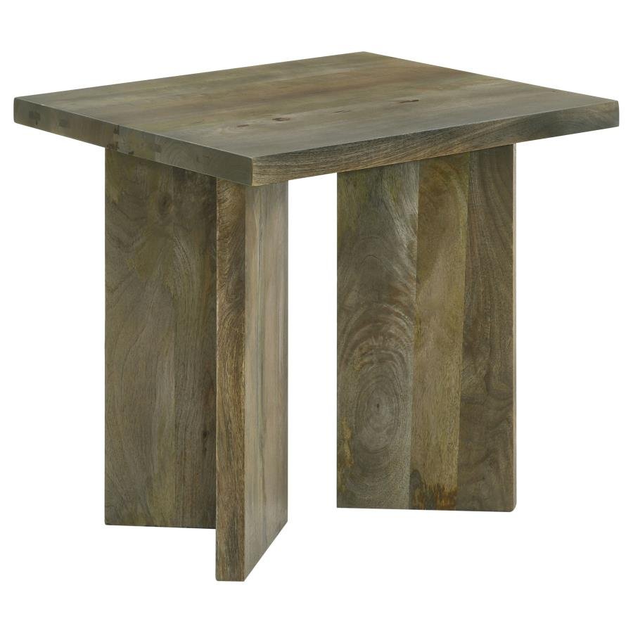 ANDANDO SQUARE SOLID WOOD END TABLE MANGO BROWN