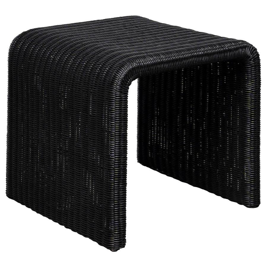 CAHYA 3-PIECE RATTAN COFFEE AND END TABLE SET BLACK - Image 3